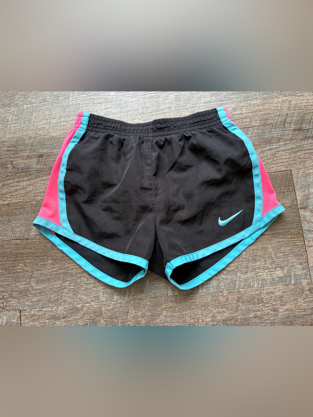 🌸$10 SALE 🌸Nike Black Athletic Shorts with Teal and Pink Accents size 4T